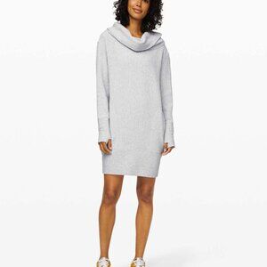 Lululemon Grey Along the Way Textured Sweater Dress Size XS